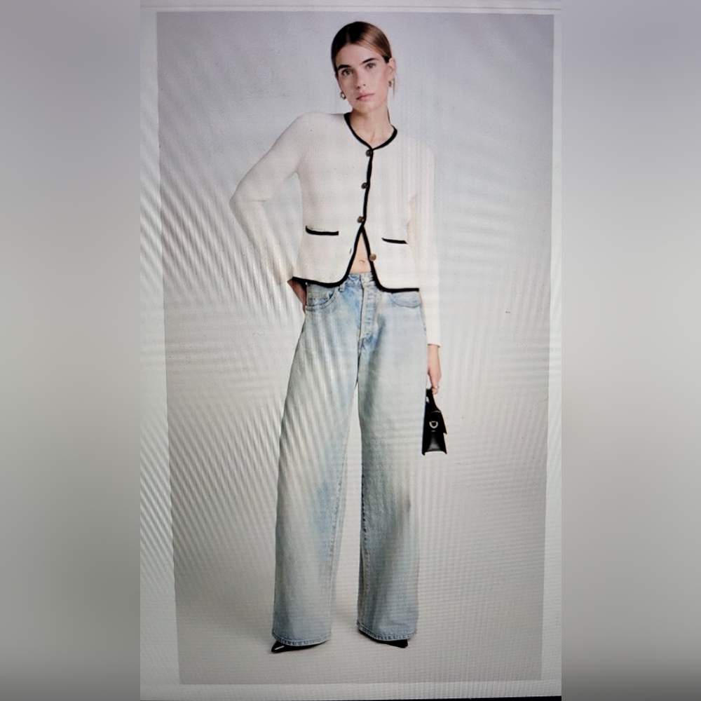 Rag & Bone Womens Nancy Ivory Wool Button-Down Knit Cardigan Sweater in XXS